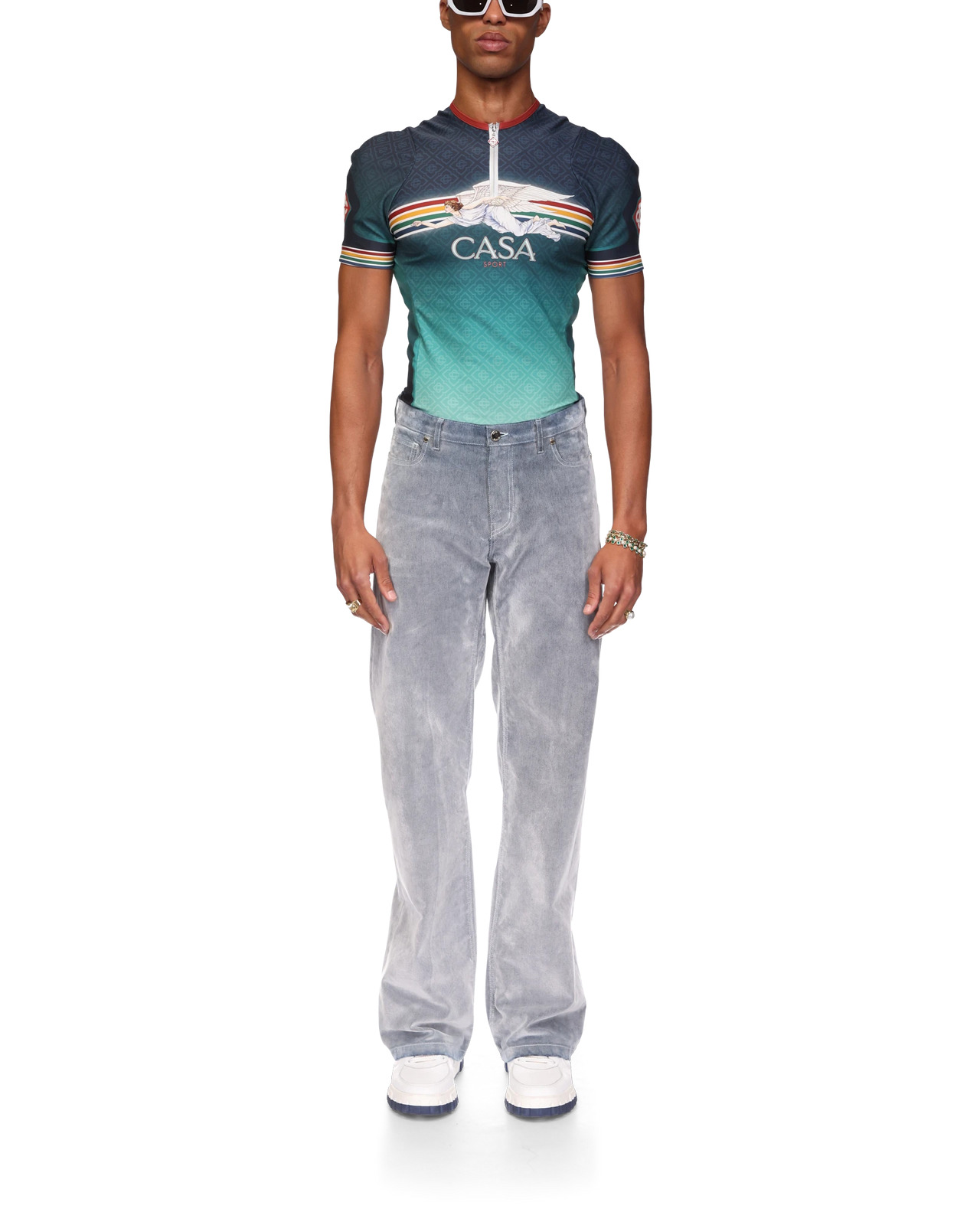 Peach Texture Jeans - 2