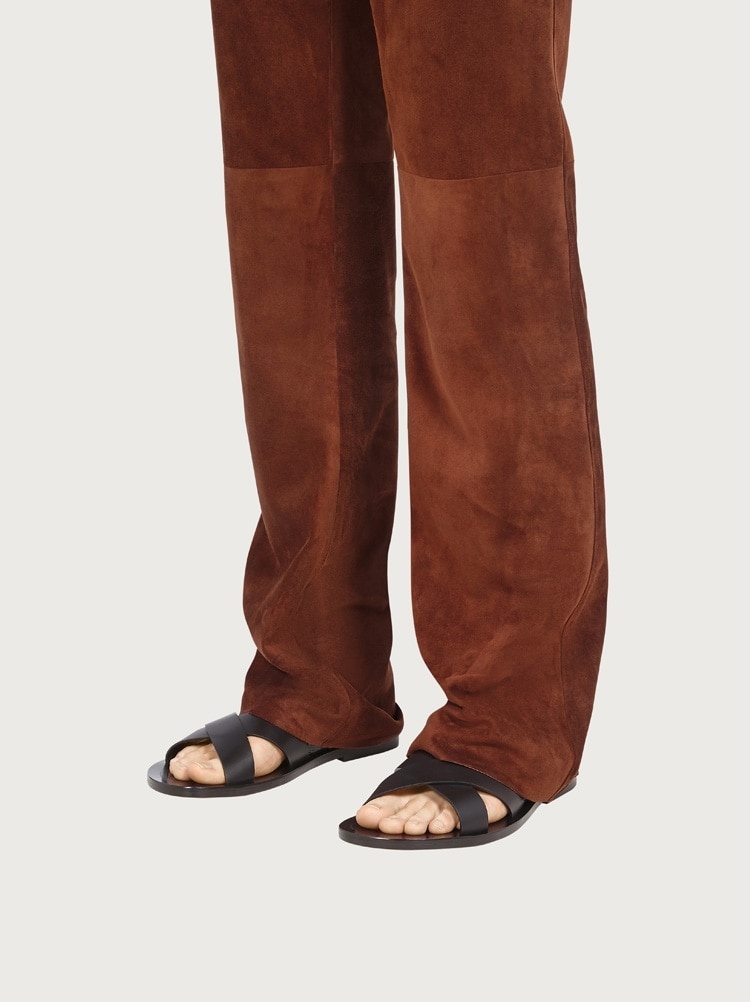 SUEDE FIVE POCKET TROUSER - 4