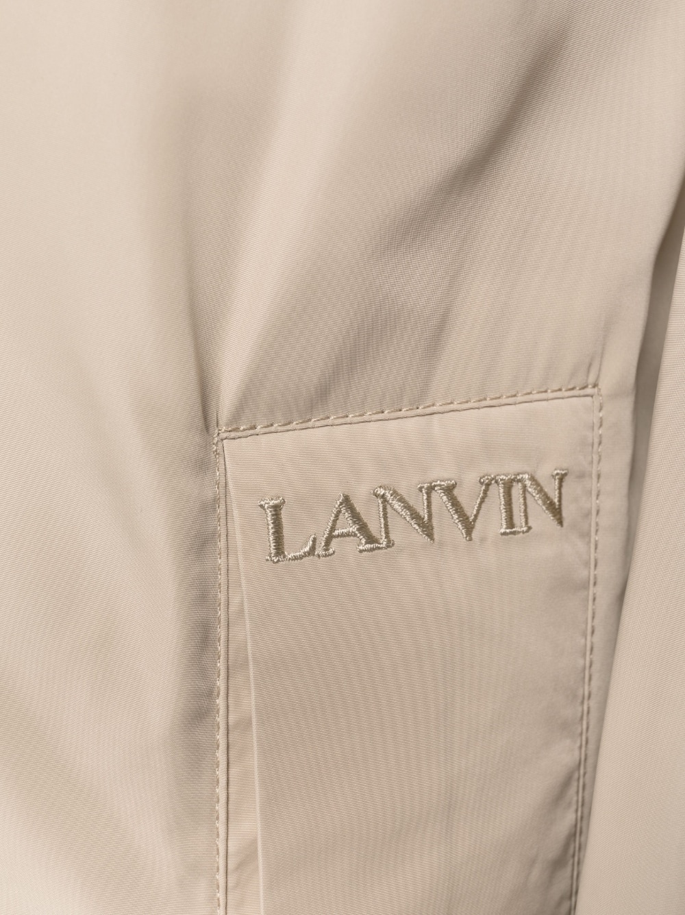 logo-embroidered shirt jacket - 5