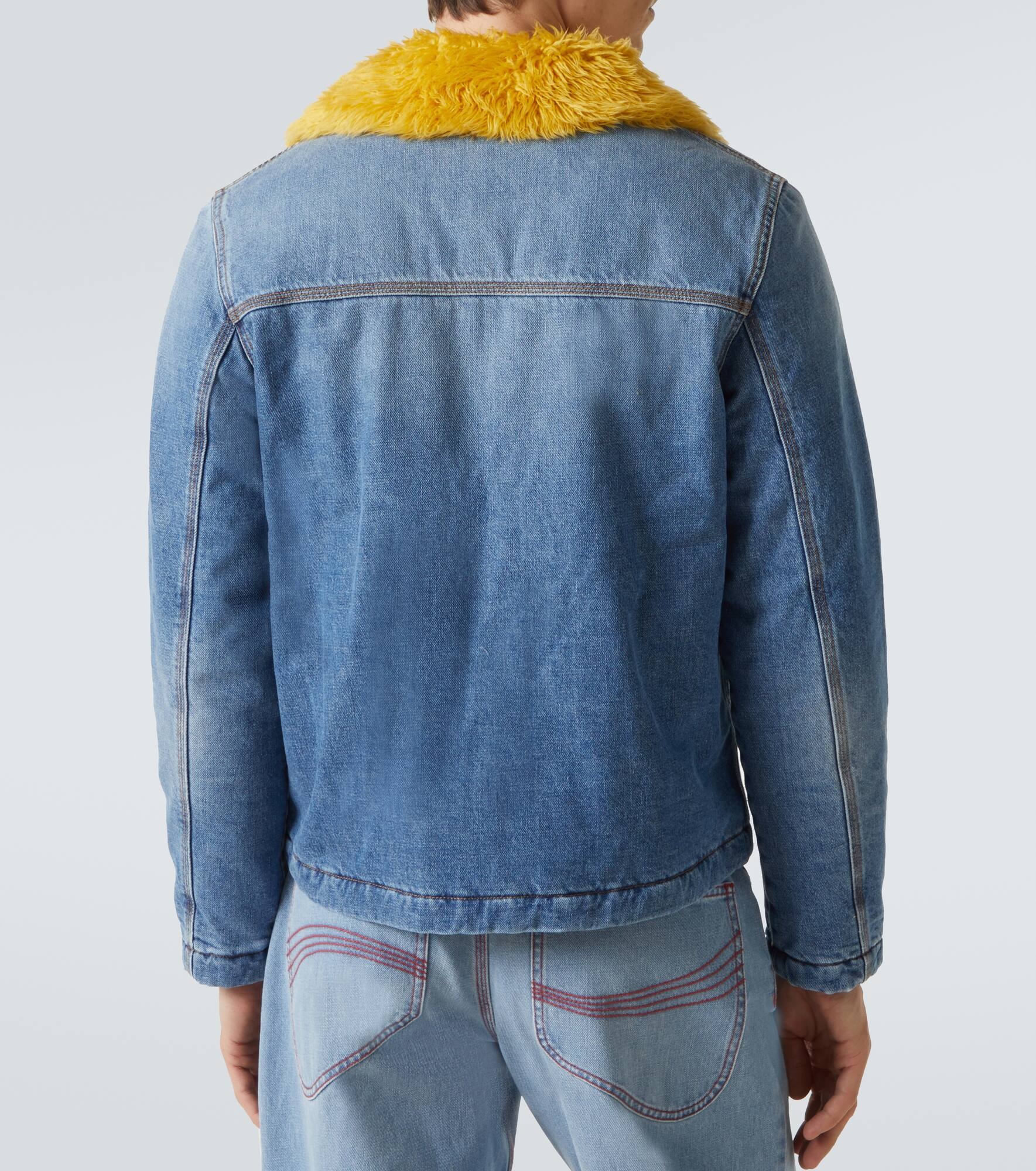 Faux shearling-lined denim jacket - 4