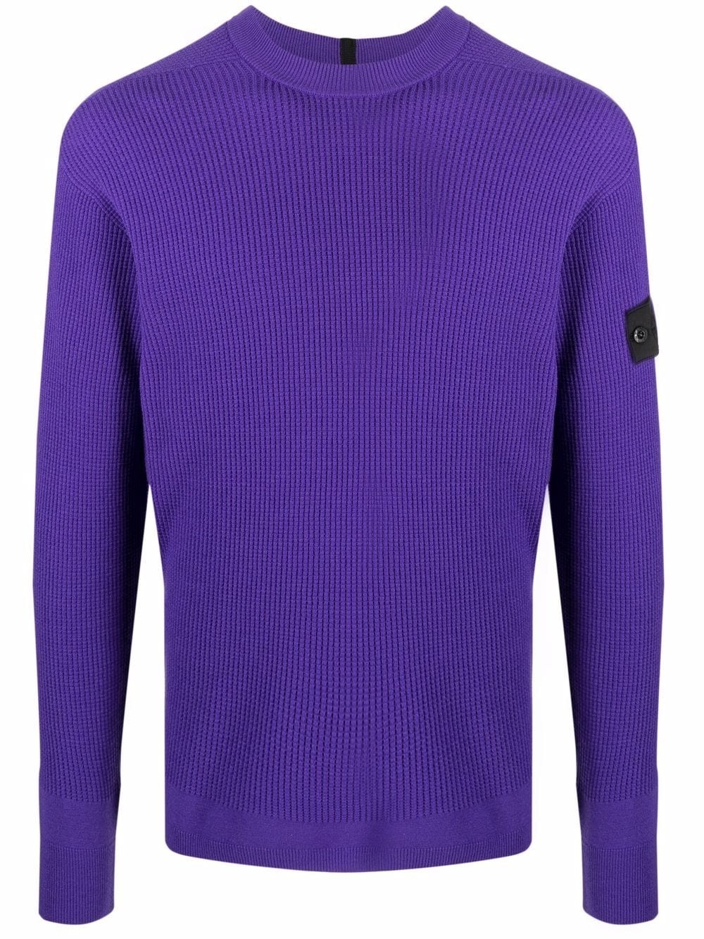 compass-patch ribbed jumper - 1