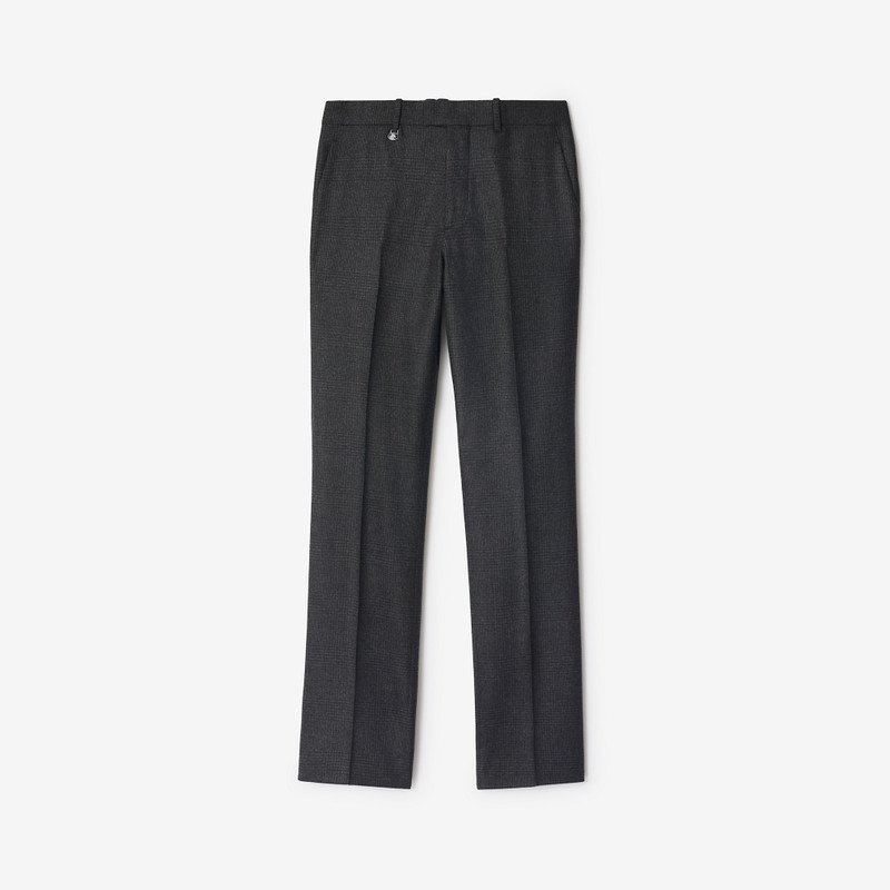 Check Wool Cashmere Tailored Trousers 1