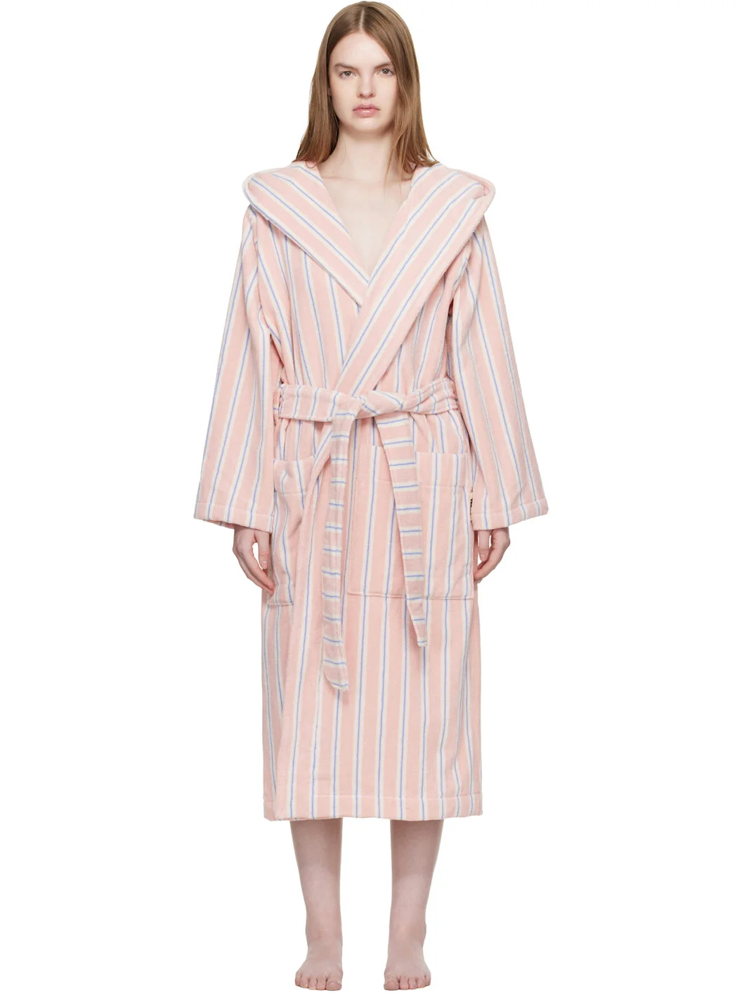 Pink Terry Hooded Bathrobe - 1