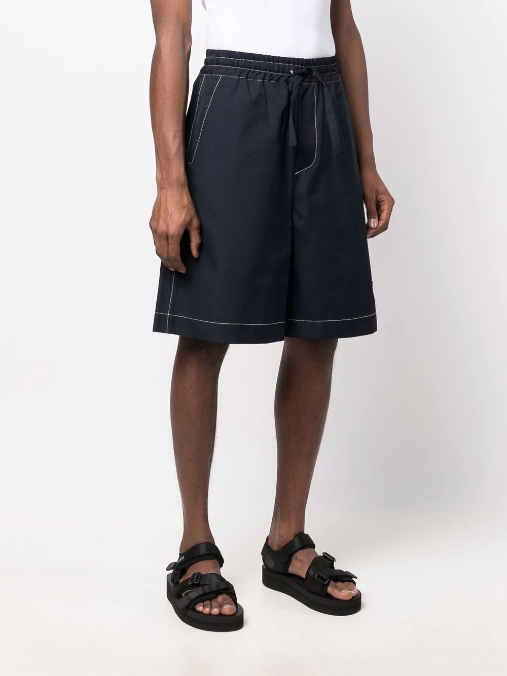 dark wash elastic-waist shorts - 3