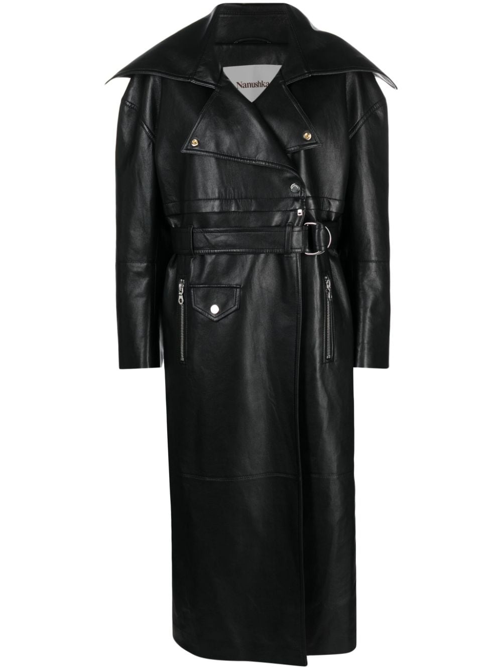 Marielle leather biker coat - 1