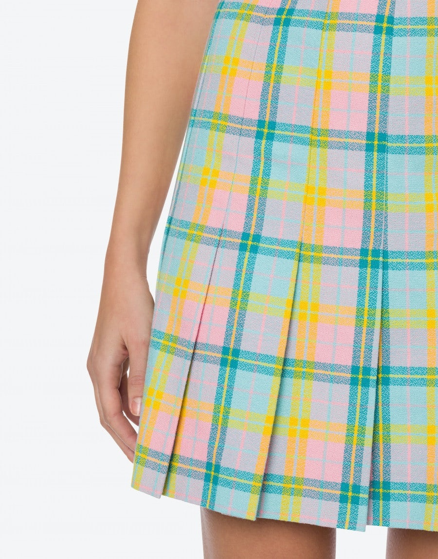 CHECK COTTON MINI SKIRT - 4