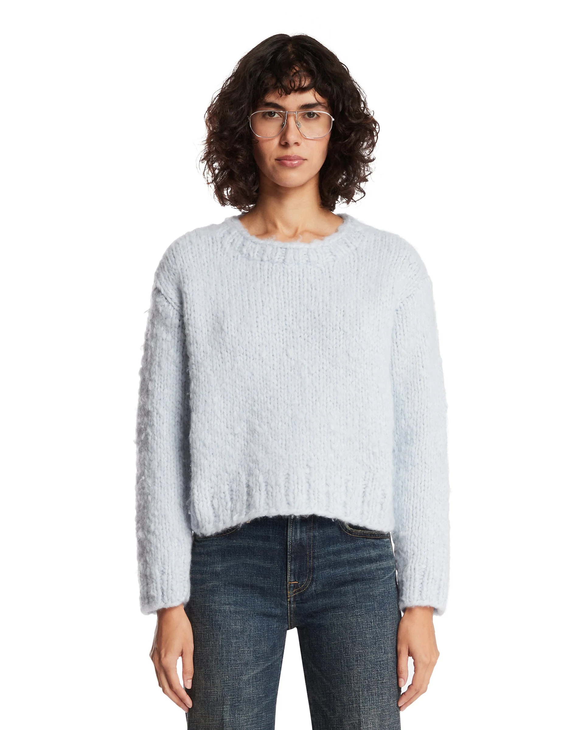 Light Blue Cashmere Sweater - 1