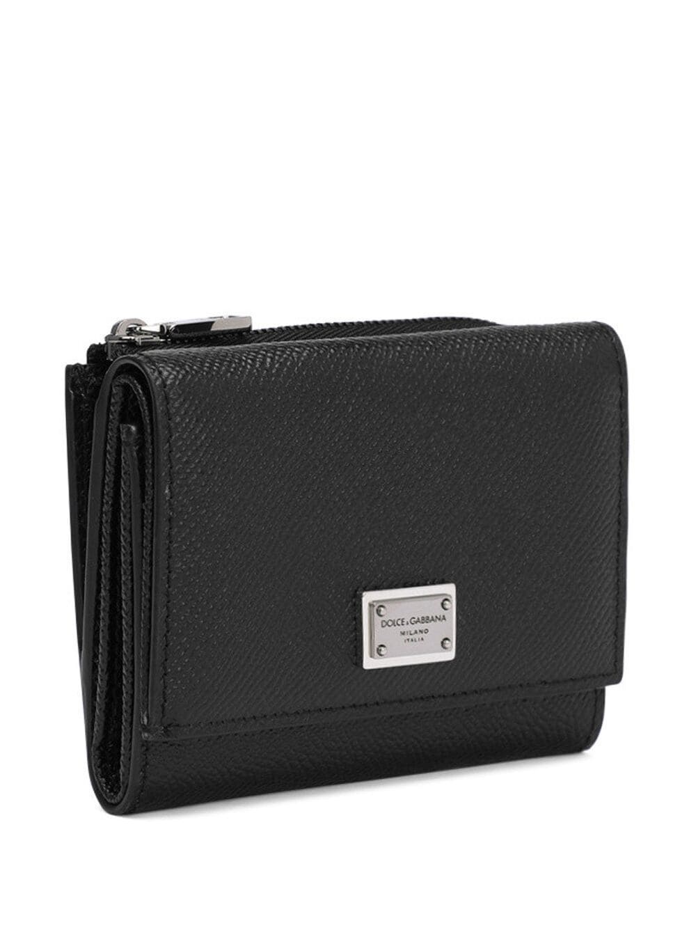 logo-plaque leather wallet - 3