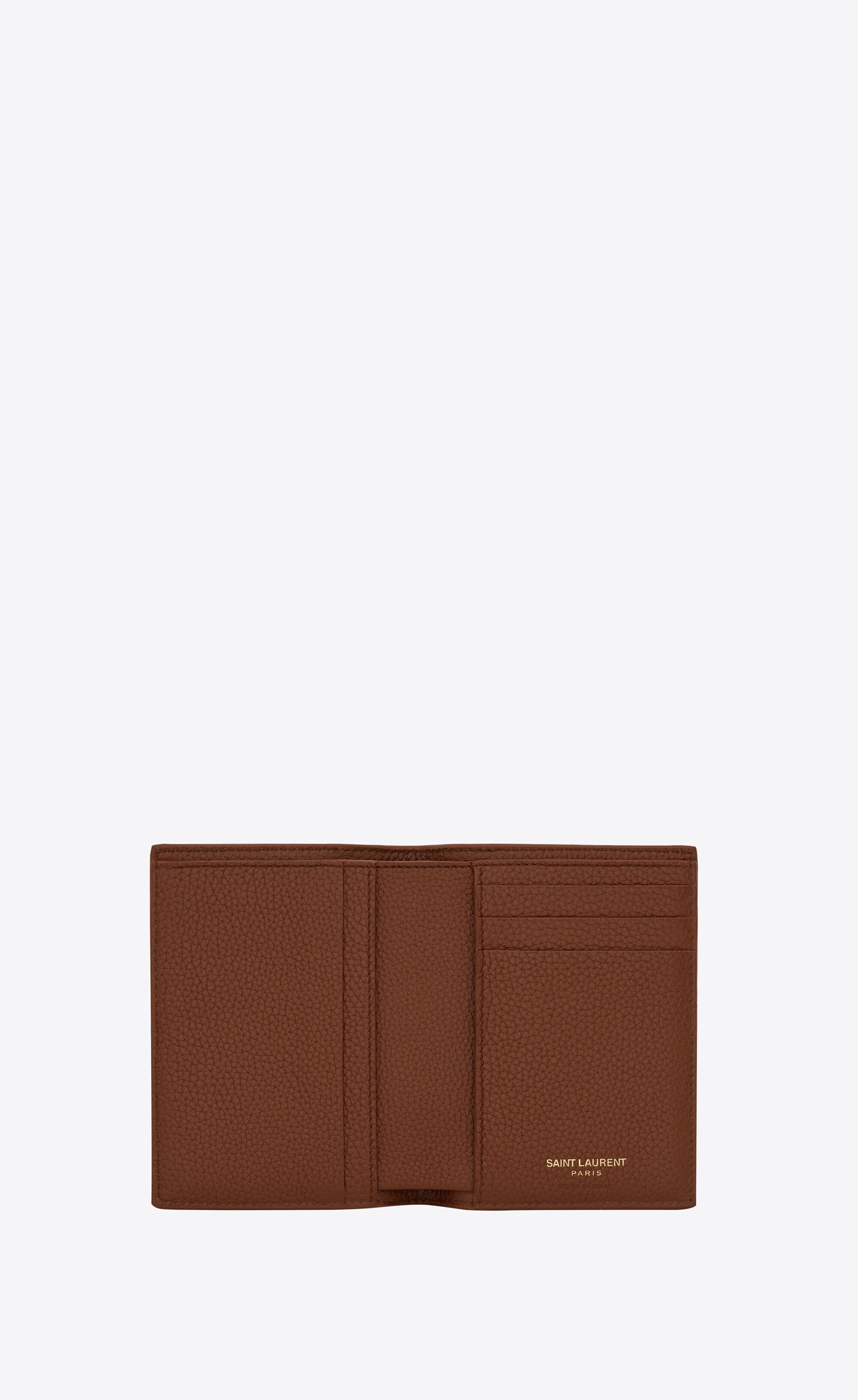 tiny monogram credit card wallet in grained leather - 4