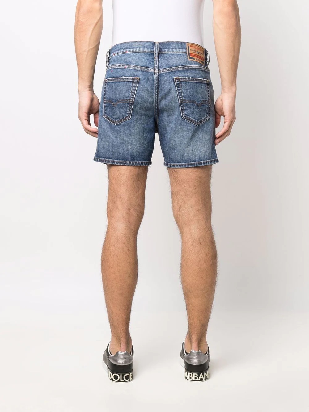 slim-fit denim shorts - 4