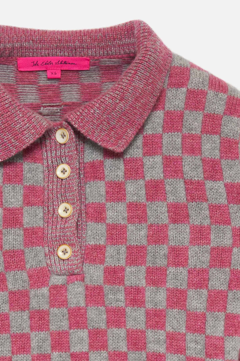 The Elder Statesman CHECKERED WOMEN'S POLO outlook