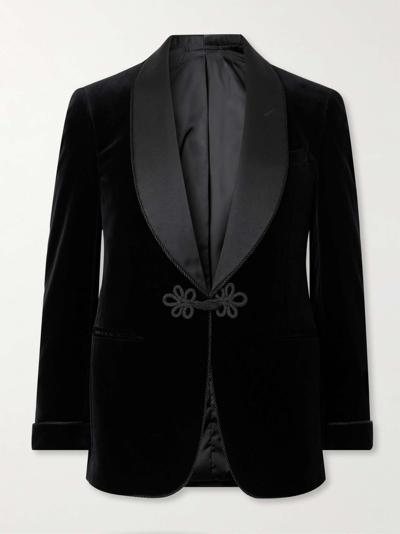 Silk-Trimmed Wool-Velvet Tuxedo Jacket - 1