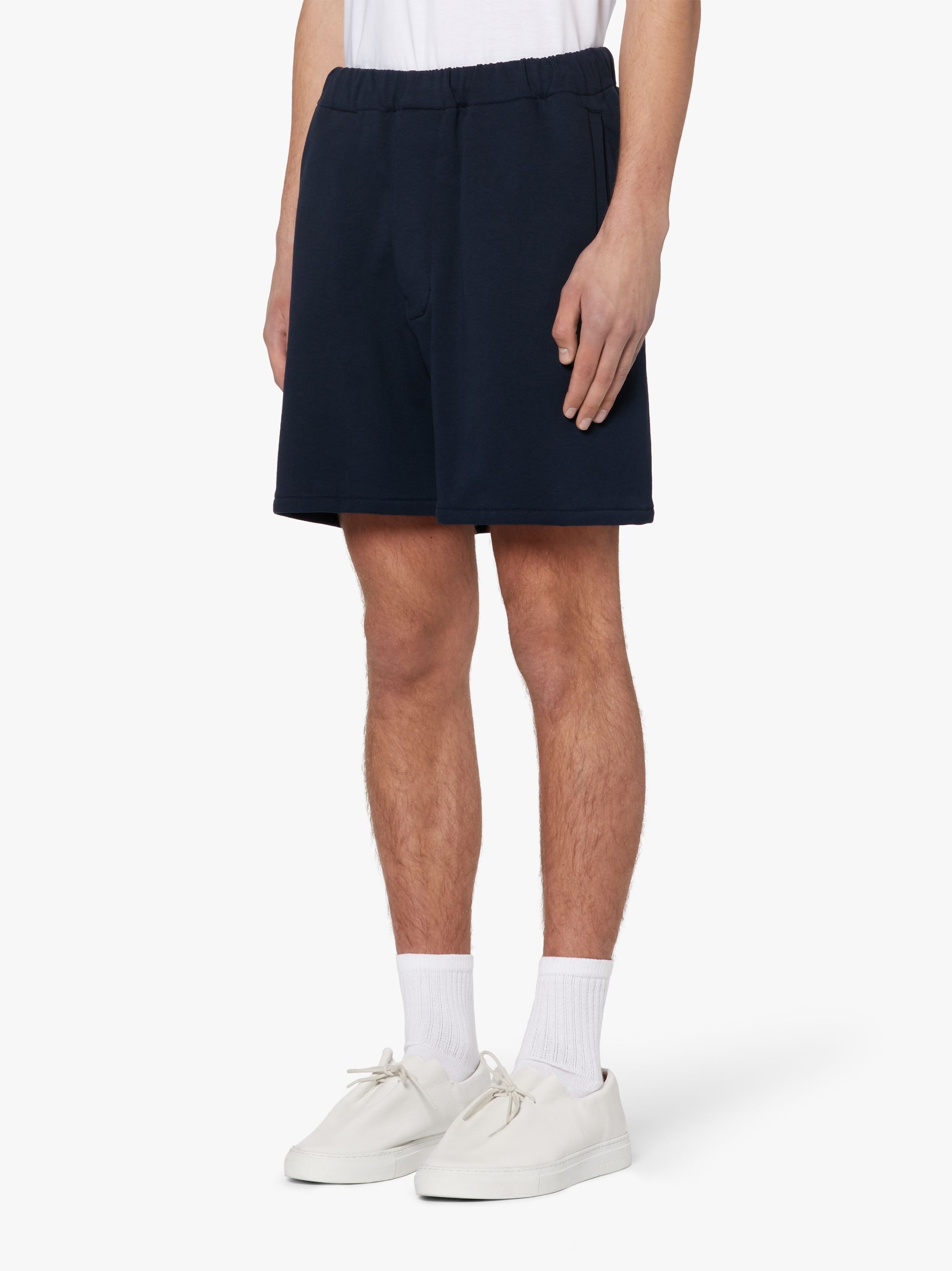 NAVY COTTON SWEATSHORTS - 3