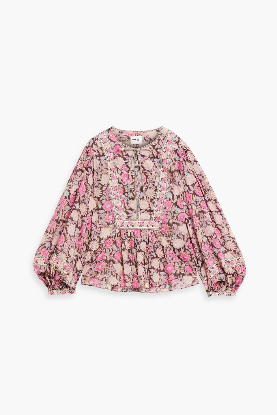 Gayle floral-print cotton-voile top - 1