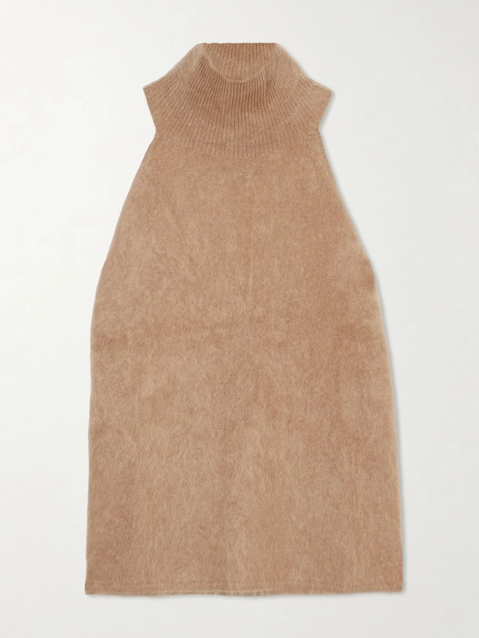 Leya brushed-cashmere turtleneck top Brown - 1
