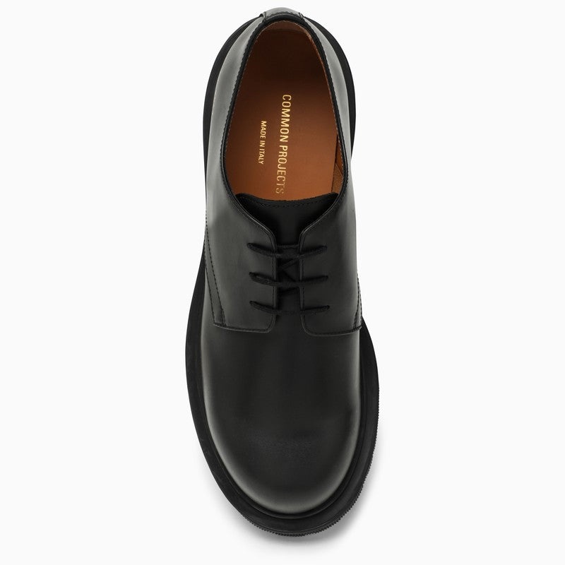 Common Projects Black Leather Lace-Up Men - 3