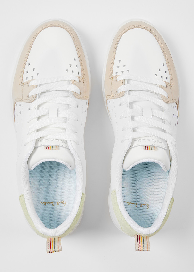 Women's White Contrast-Panel 'Cosmo' Trainers 3