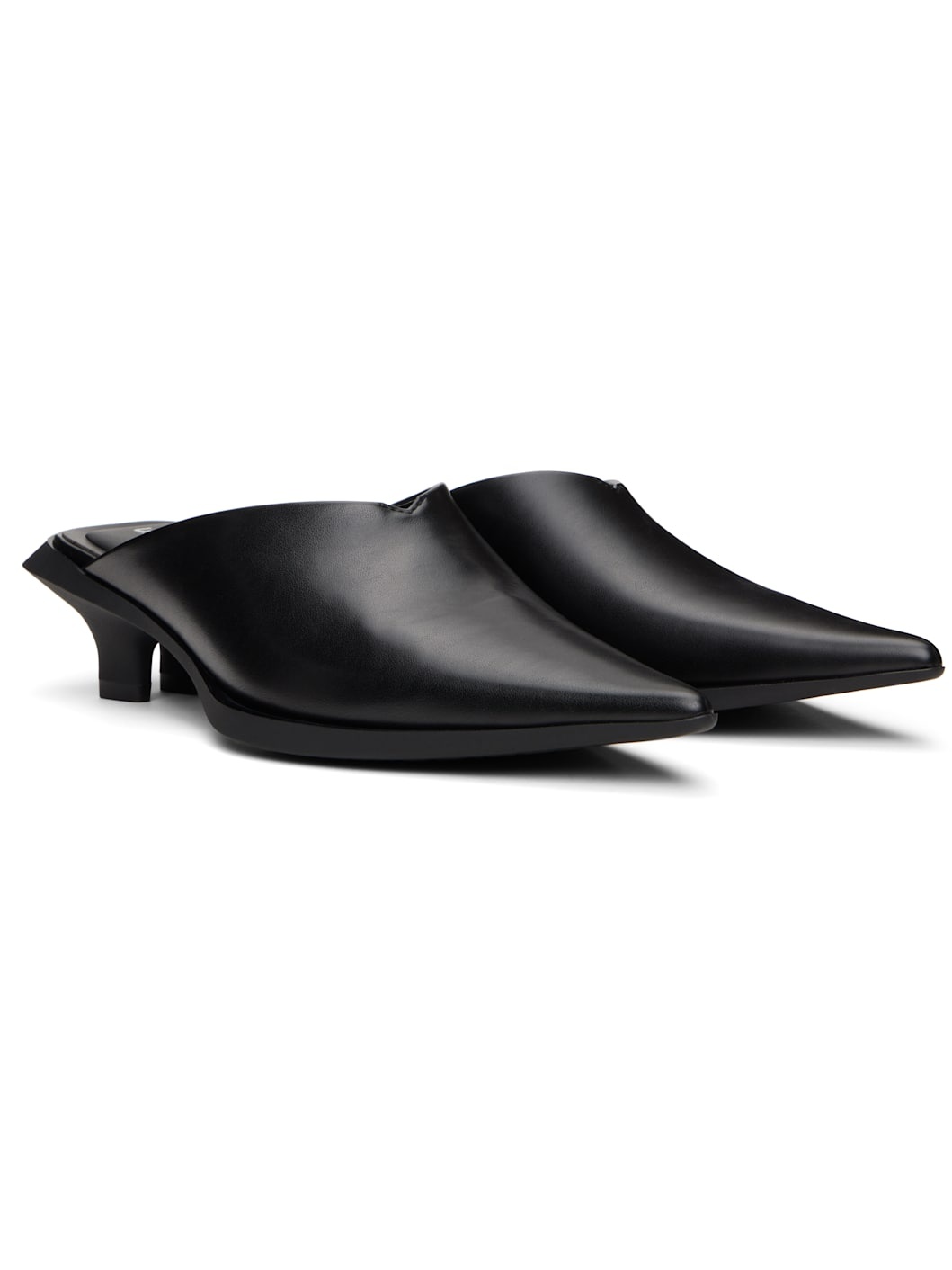 Black Heel Mules - 4