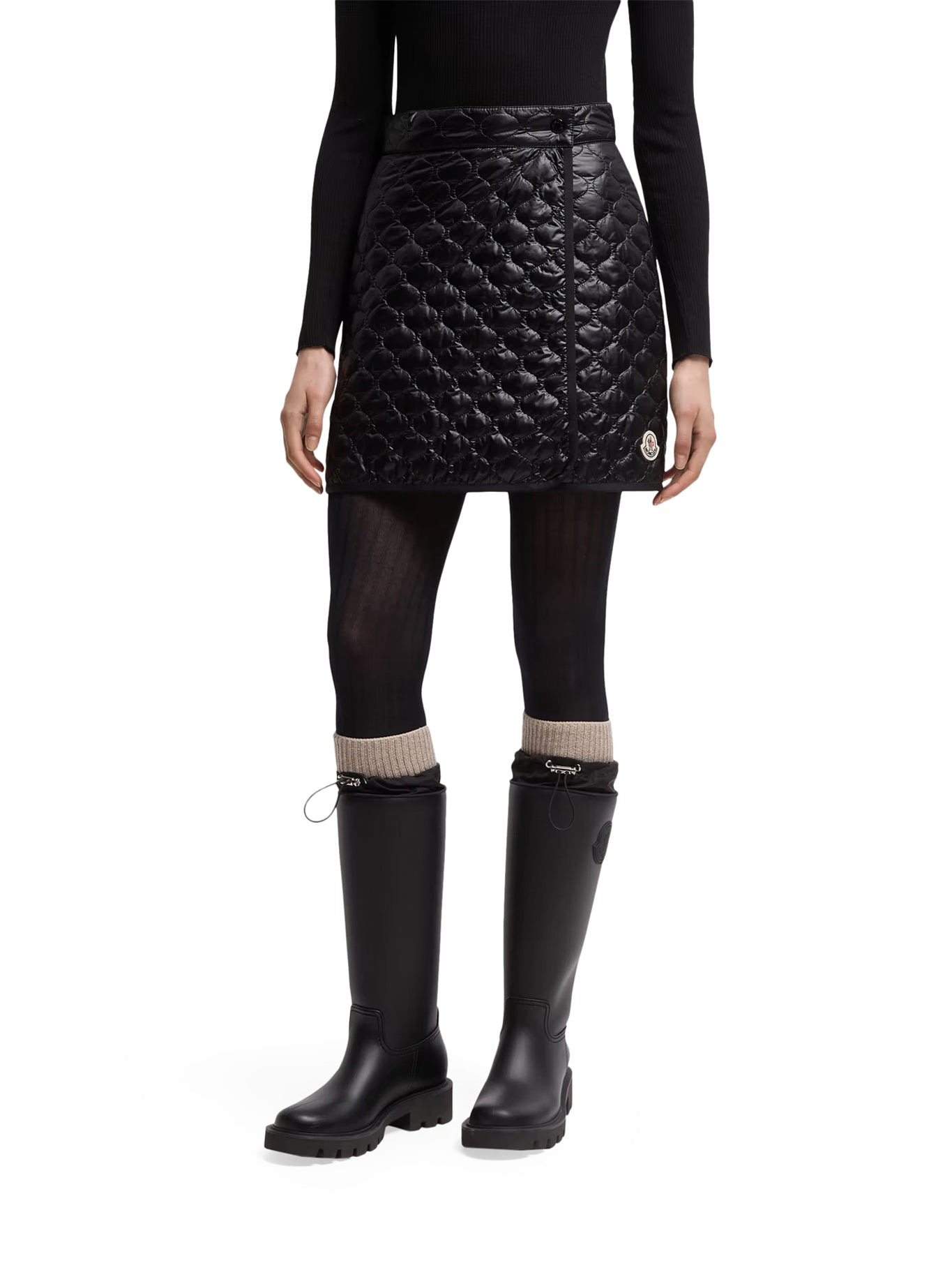 PADDED MINI SKIRT WITH CHECKED QUILTING - 3