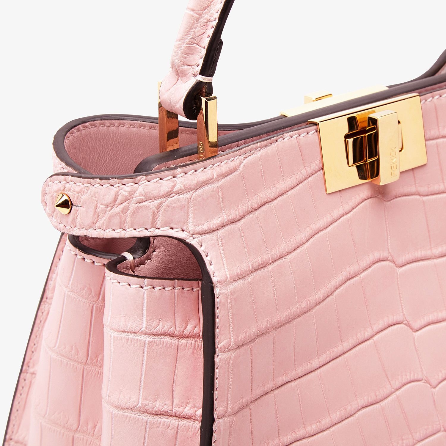 Pink crocodile bag - 5