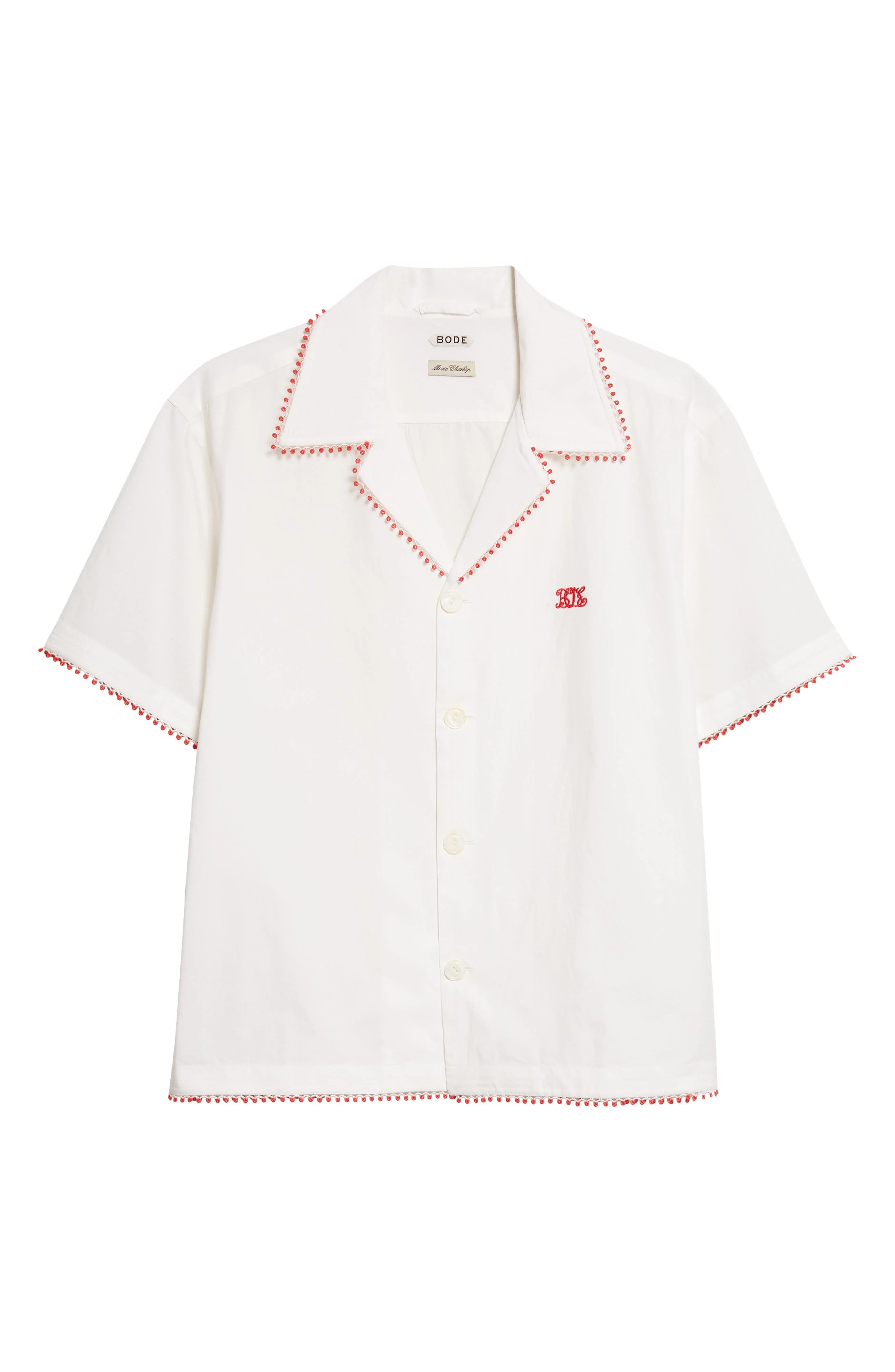 Bode Rebud Cotton Voile Camp Shirt in White at Nordstrom - 1