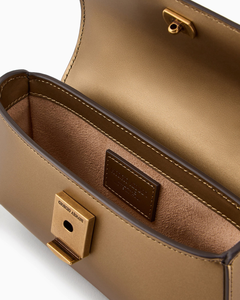 MINI LA PRIMA LAMÉ LEATHER HANDBAG 4