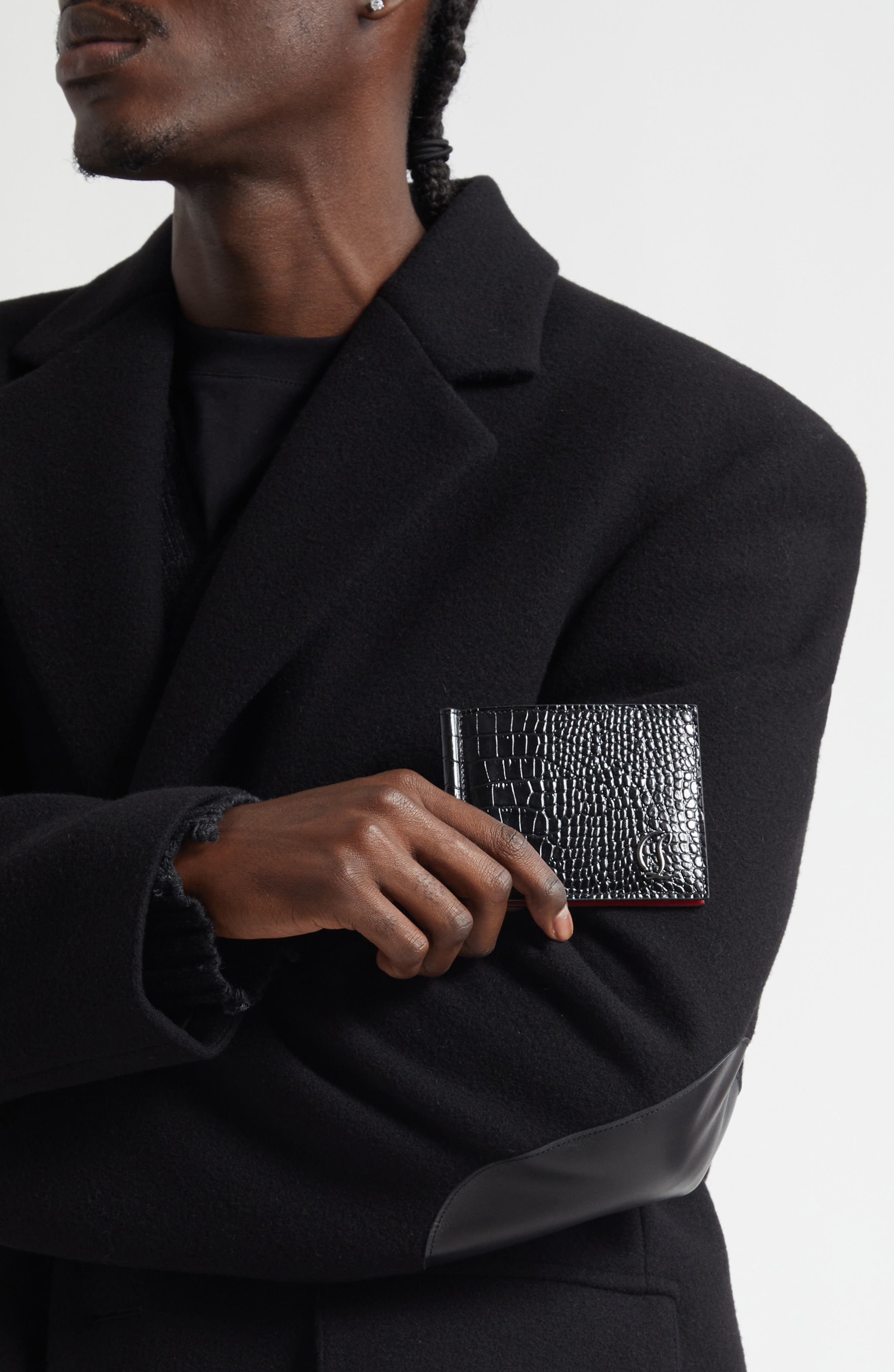 Christian Louboutin Mooncrest Calfskin Bifold Wallet with Money Clip in Black at Nordstrom - 3