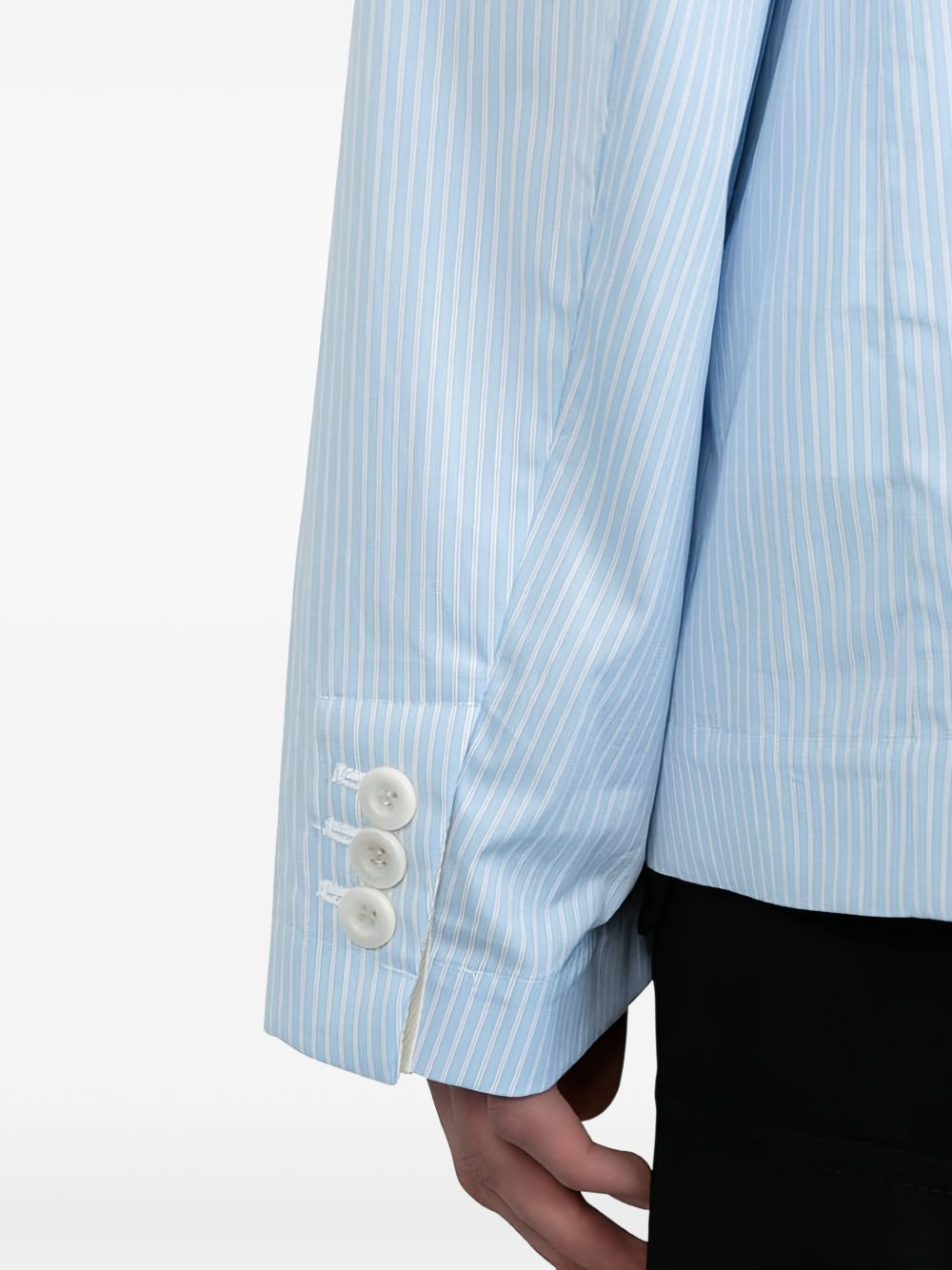 pinstripe double-breasted blazer - 5
