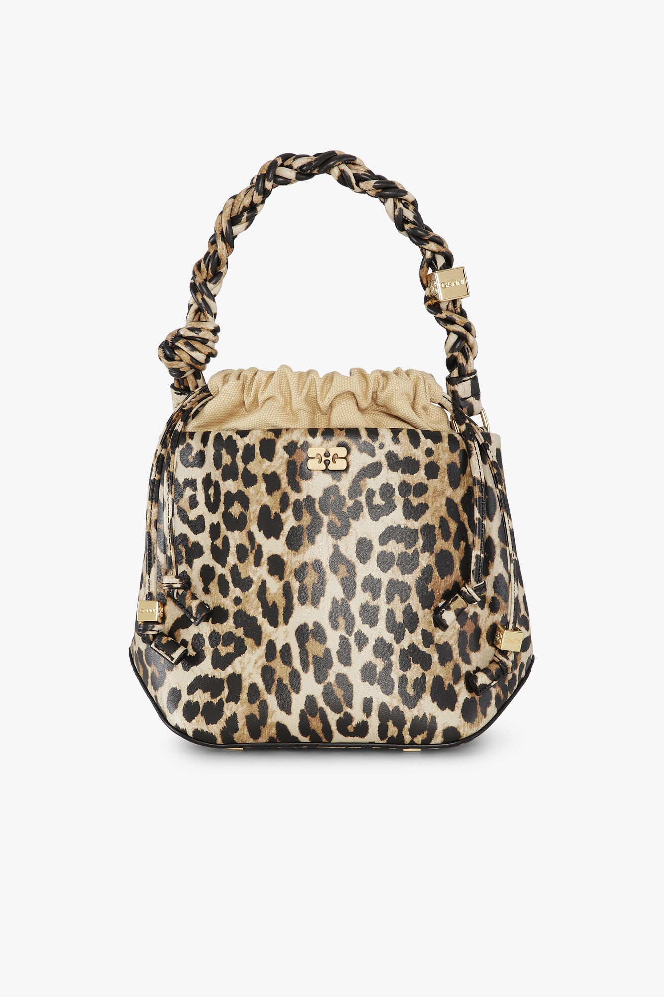 LEOPARD GANNI BOU BUCKET BAG - 1