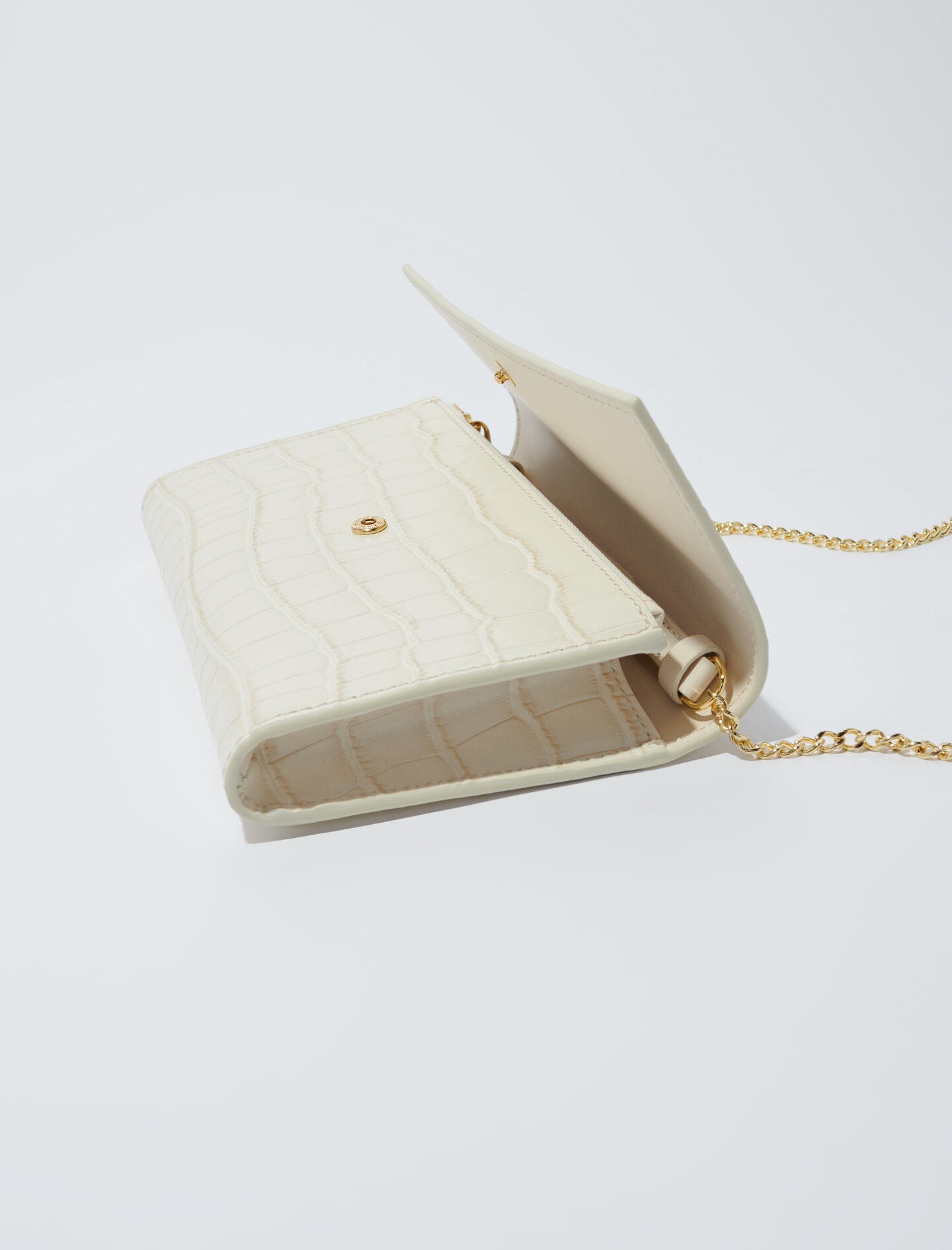 Croc-effect embossed leather bag - 4