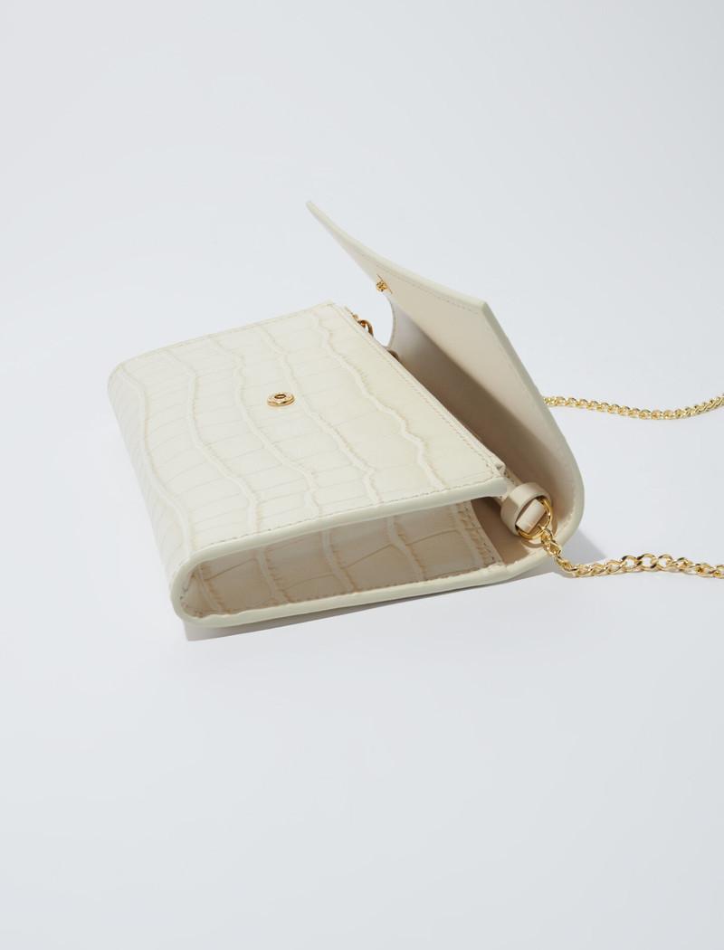 Croc-effect embossed leather bag 4