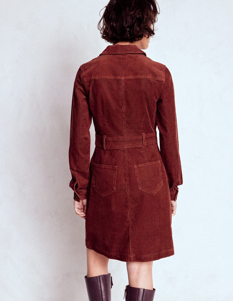Amanda Cord Short Dress-Chestnut 4
