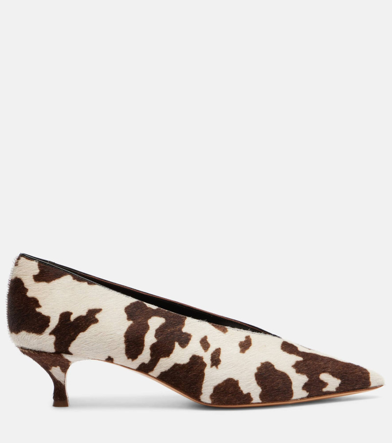 Babouche cow-print calf hair pumps 4