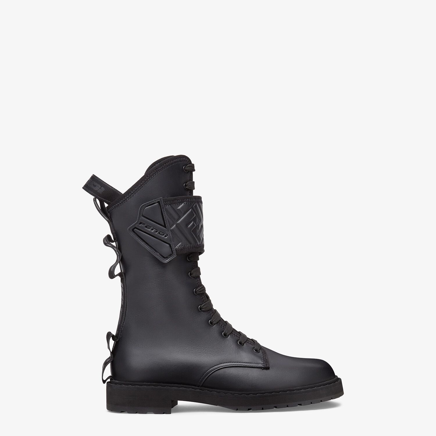 Black leather biker boots - 1