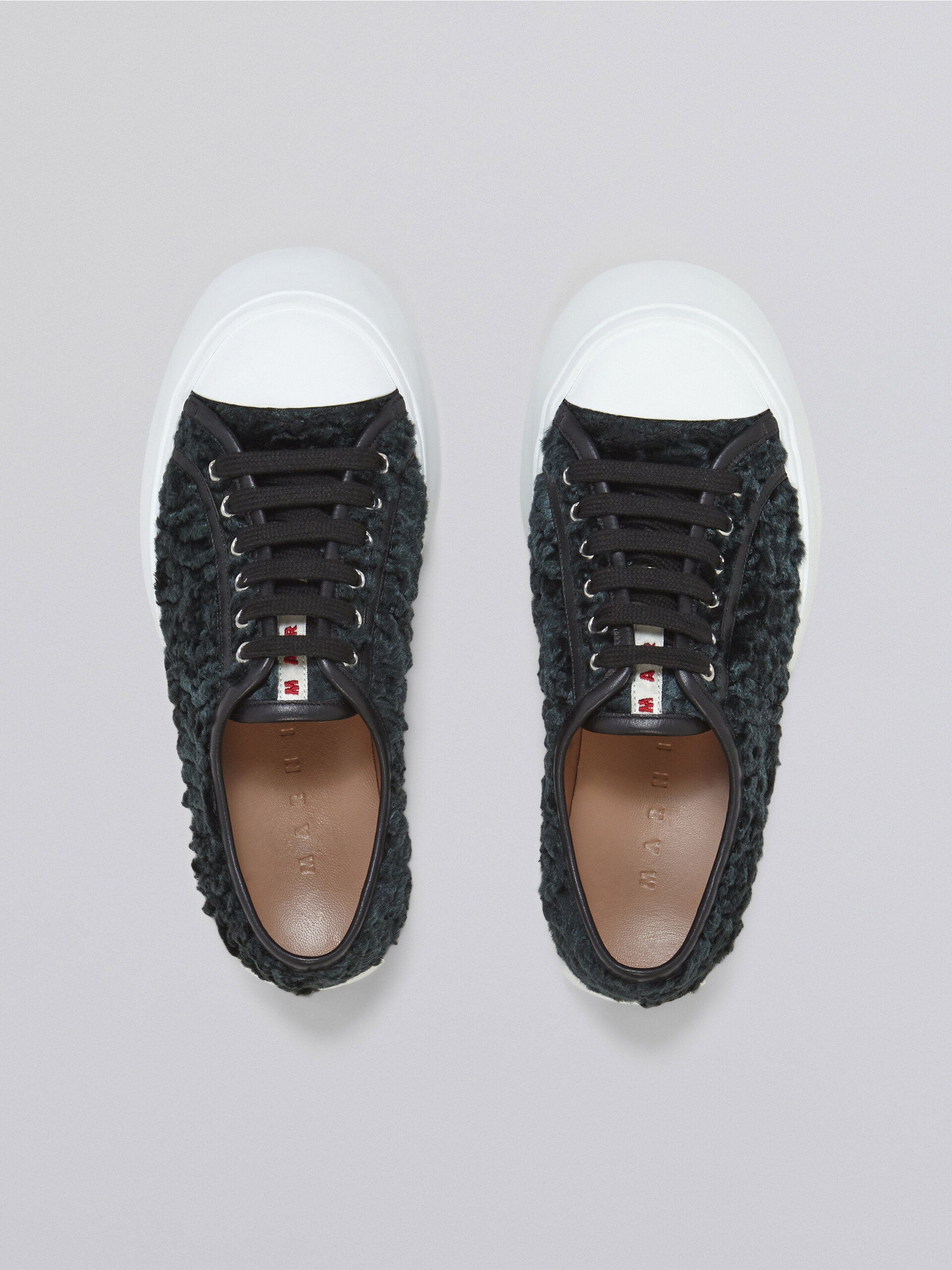 BLACK CURLY FABRIC PABLO LACE-UP SNEAKER - 4
