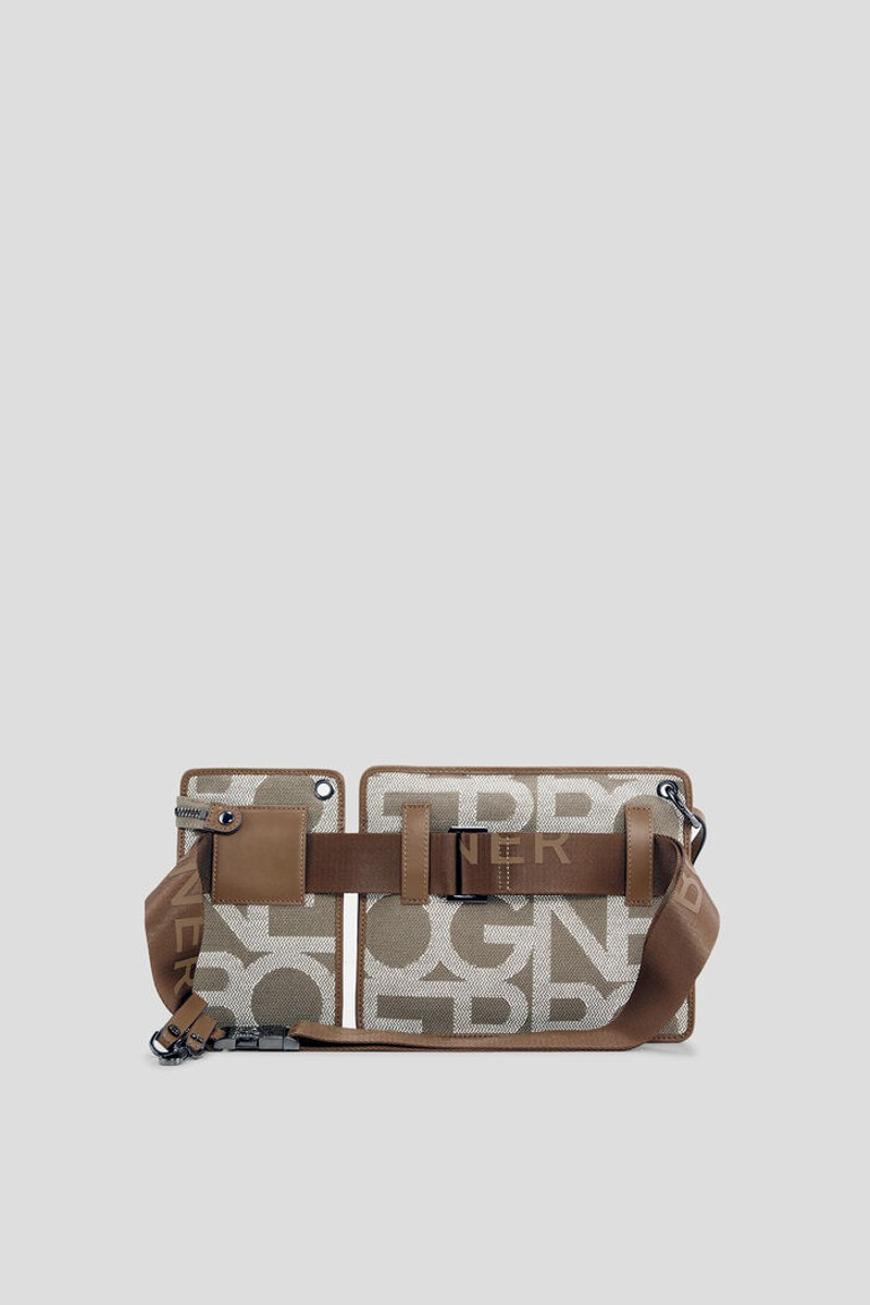 Pany Alisar Multipocket belt bag in Beige/White 3