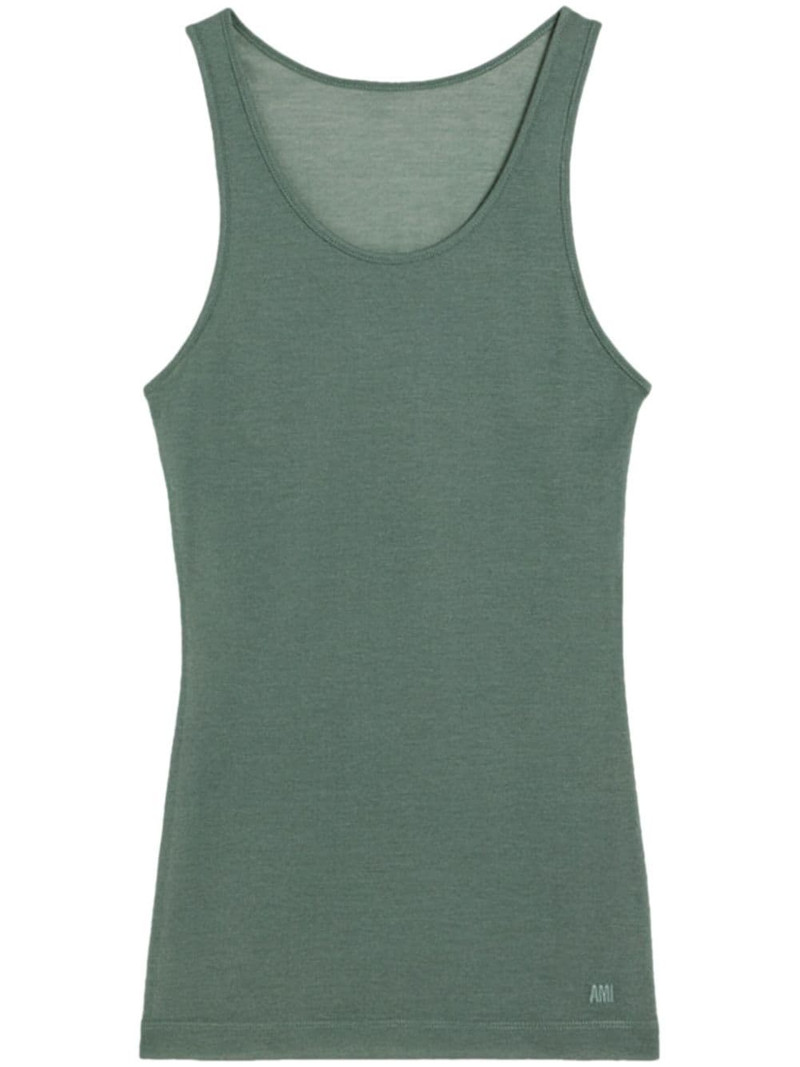 logo-embroidered cotton-blend top 1