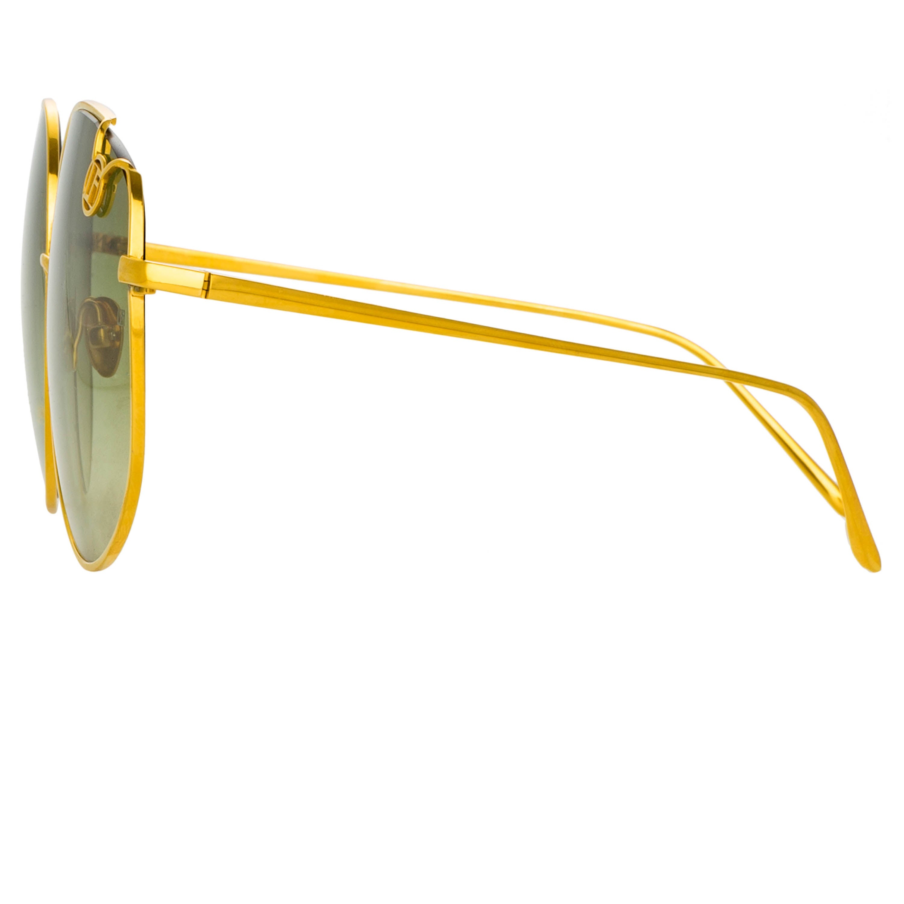 MARISA OVERSIZED SUNGLASSES IN YELLOW GOLD AND GREEN - 3
