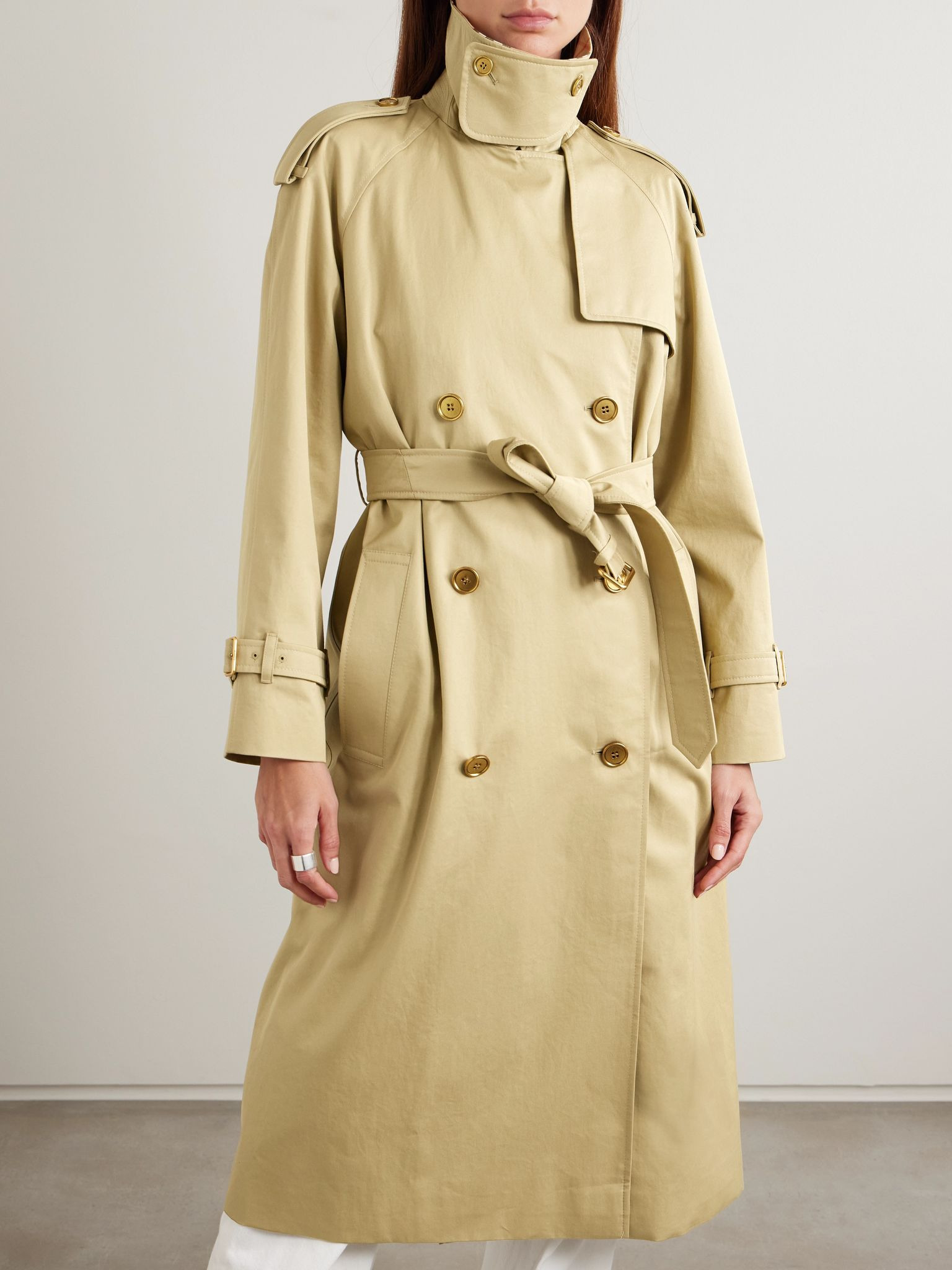 Castleford checked cotton-gabardine trench coat Beige - 6
