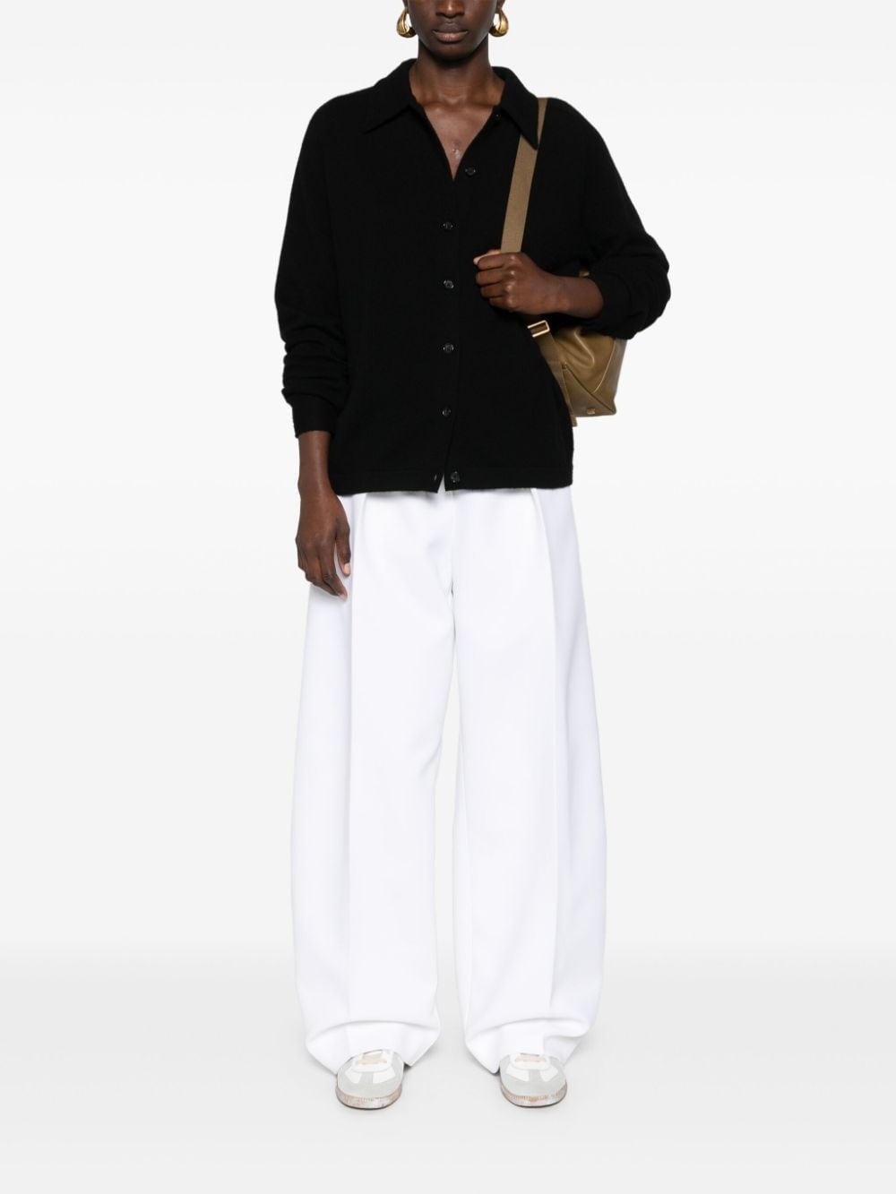 shirt-collar cashmere cardigan - 2