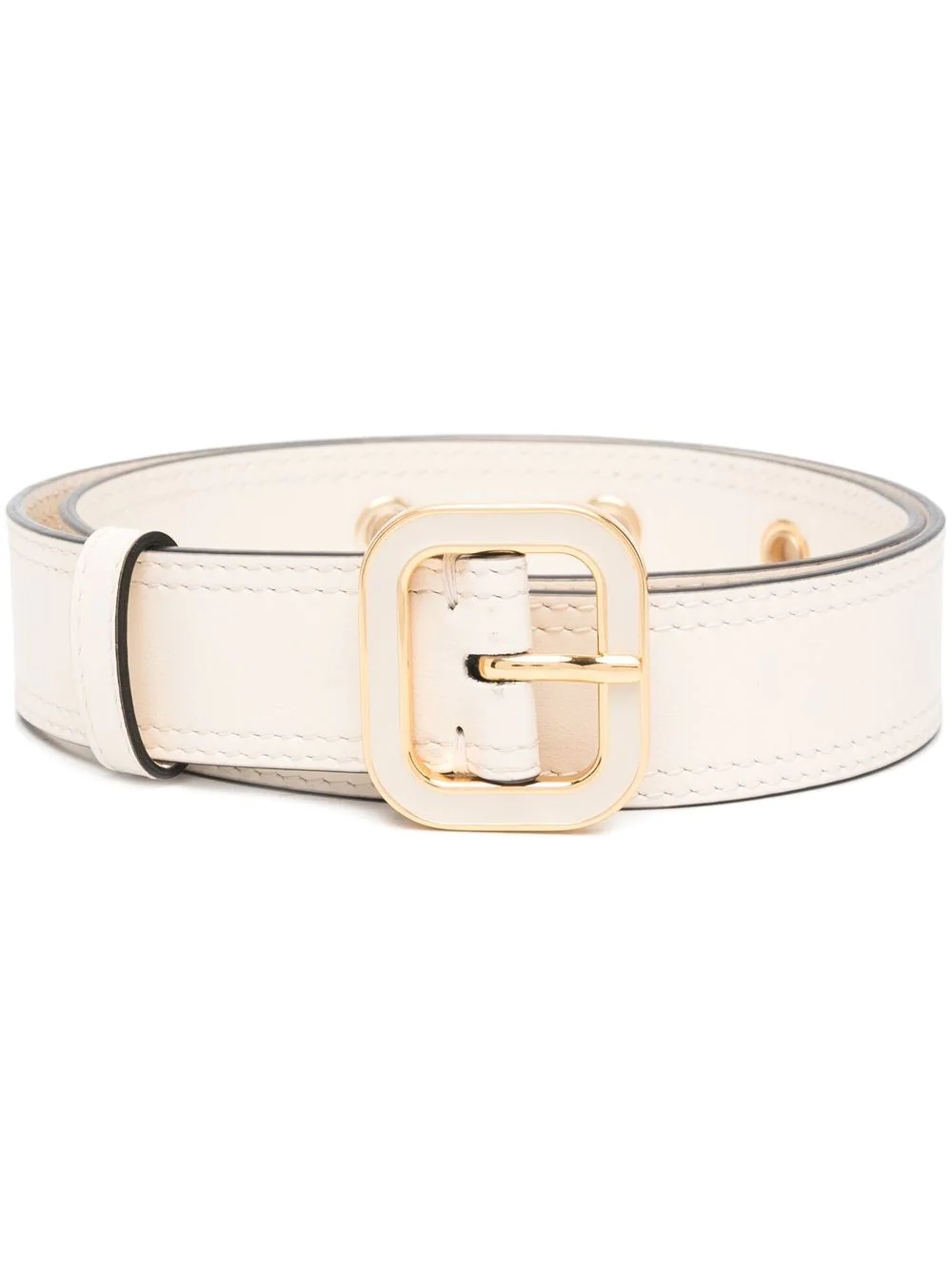 enamel buckle leather belt - 1