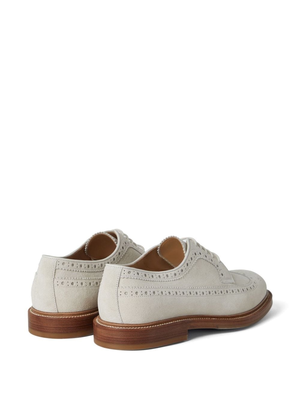 perforated-embellished suede derby shoes - 3