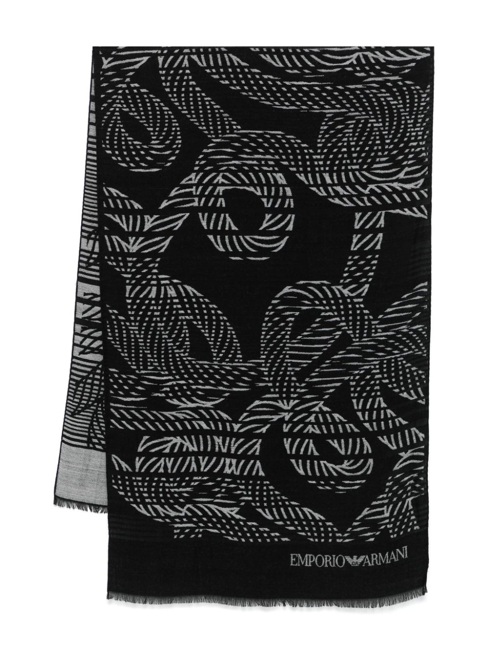 monogram-jacquard scarf - 1