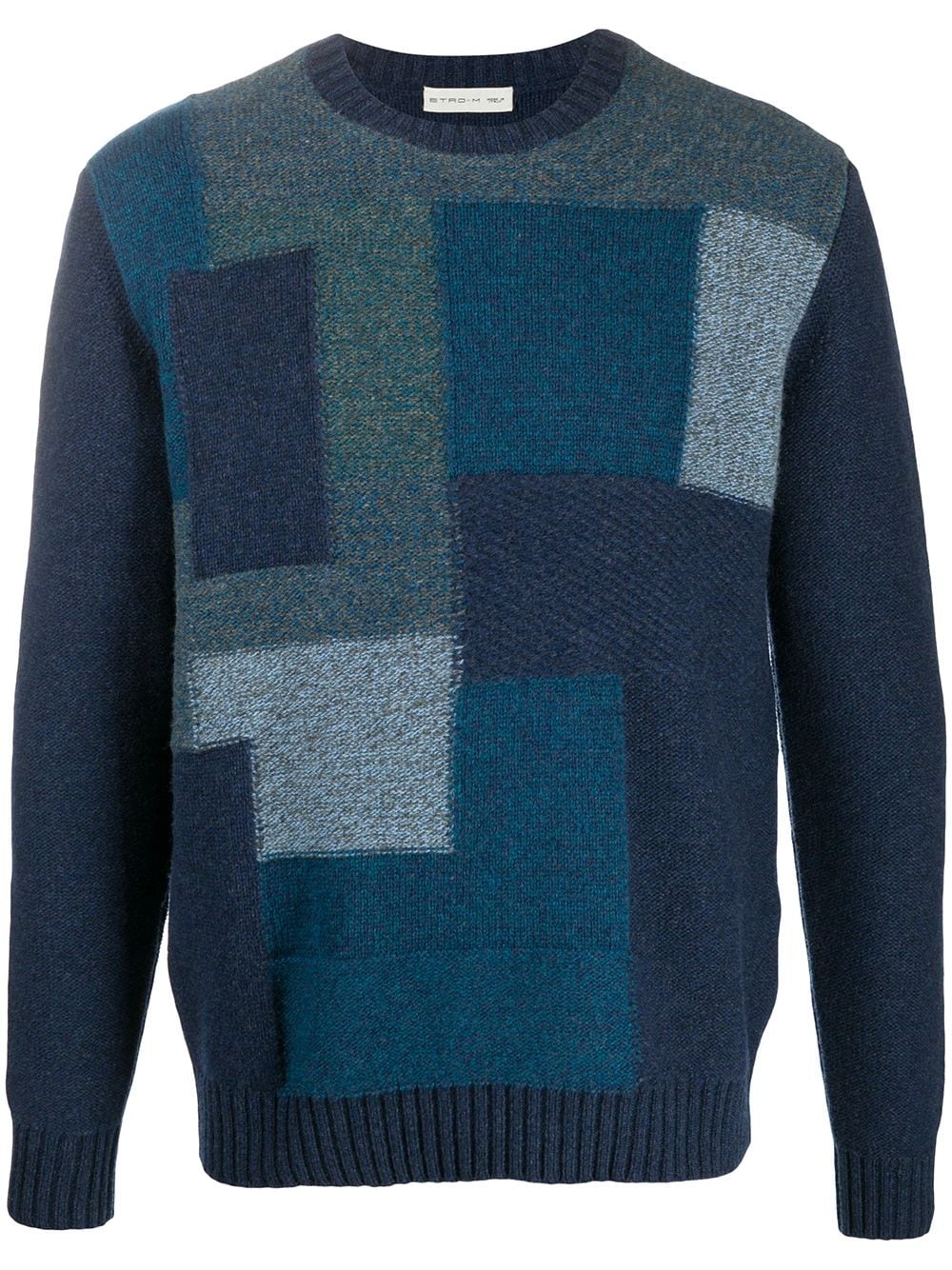 geometric-pattern wool jumper - 1