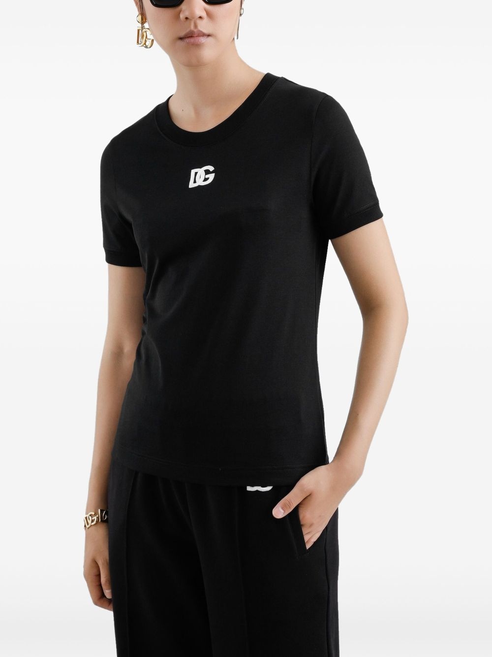 DG logo-embroidered jersey T-shirt - 4