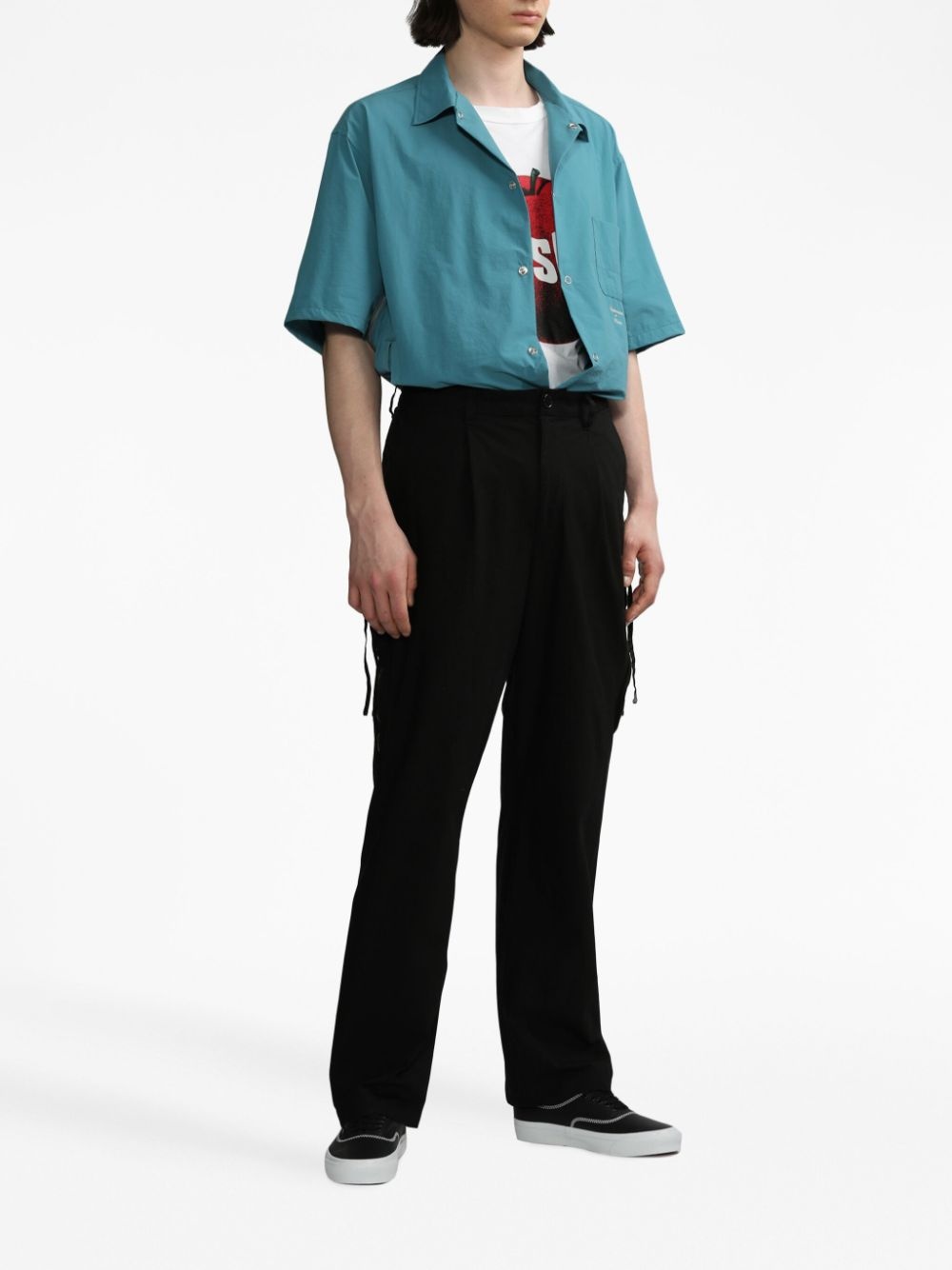 zip-detail straight-leg trousers - 2