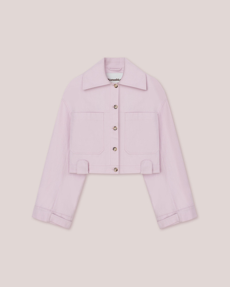 BAMBARI - Slim boxxy denim jacket - Rosewater 1