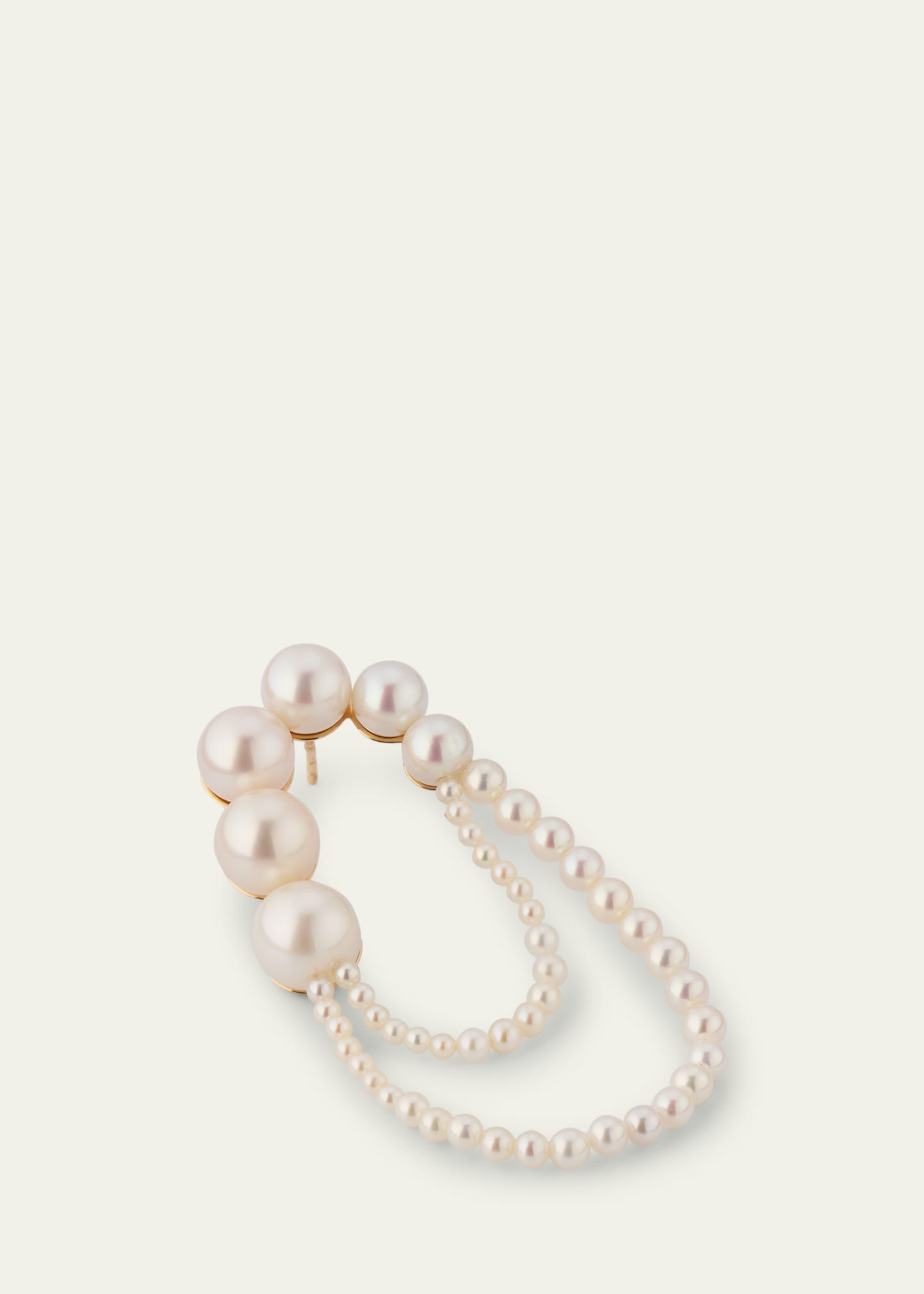 14K Yellow Gold Embrasse de Perle Graduating Freshwater Pearl Earring, Single (Left) - 3