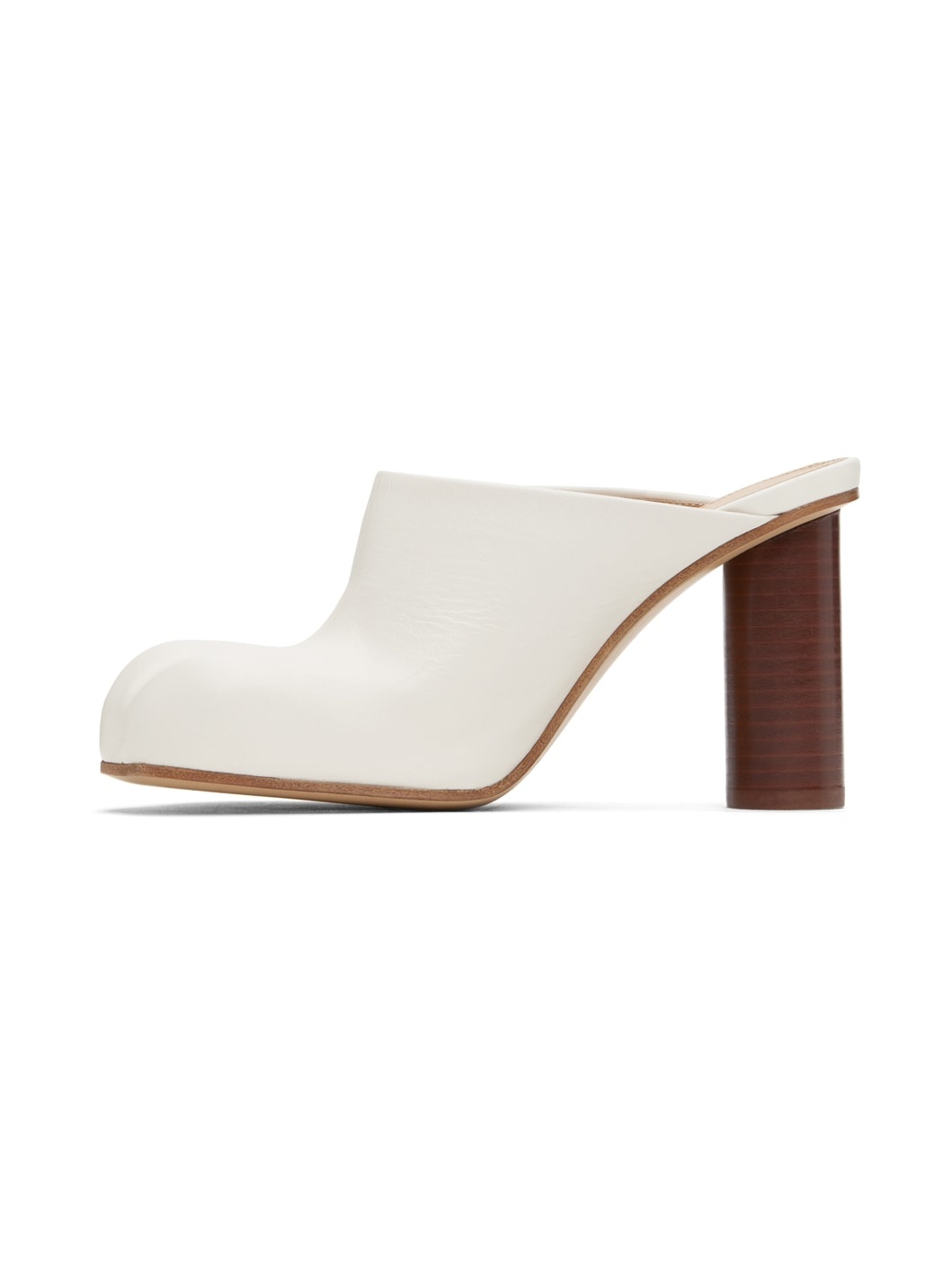 White Paw Leather Mules - 3