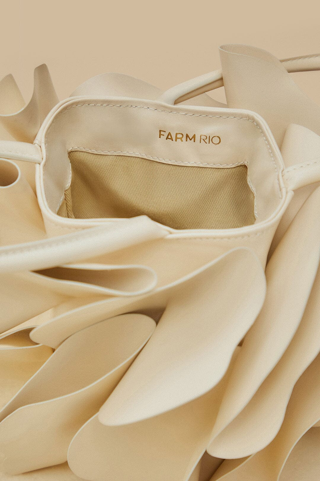 Ivory Leather Flower Bag - 8